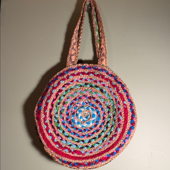 Handbags - Colorful Spiral Woven Fair Trade Tote Bag